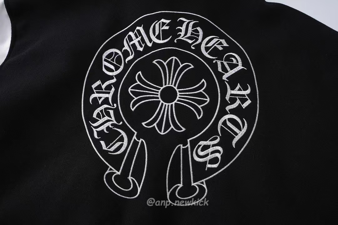 Chrome Hearts Patchwork Baseball Jacket Black White (6) - newkick.cc