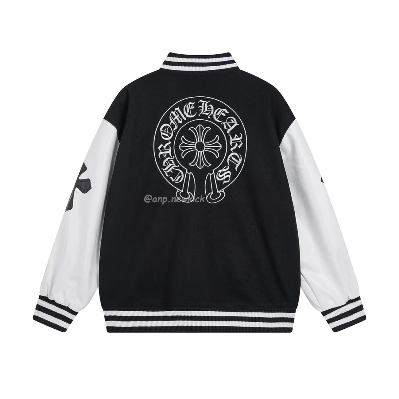 Chrome Hearts Patchwork Baseball Jacket Black White (7) - newkick.cc