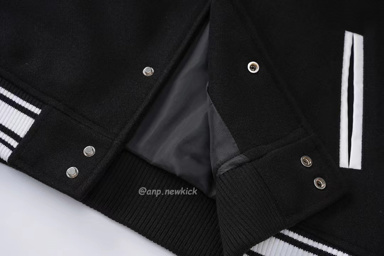 Chrome Hearts Patchwork Baseball Jacket Black White (8) - newkick.cc