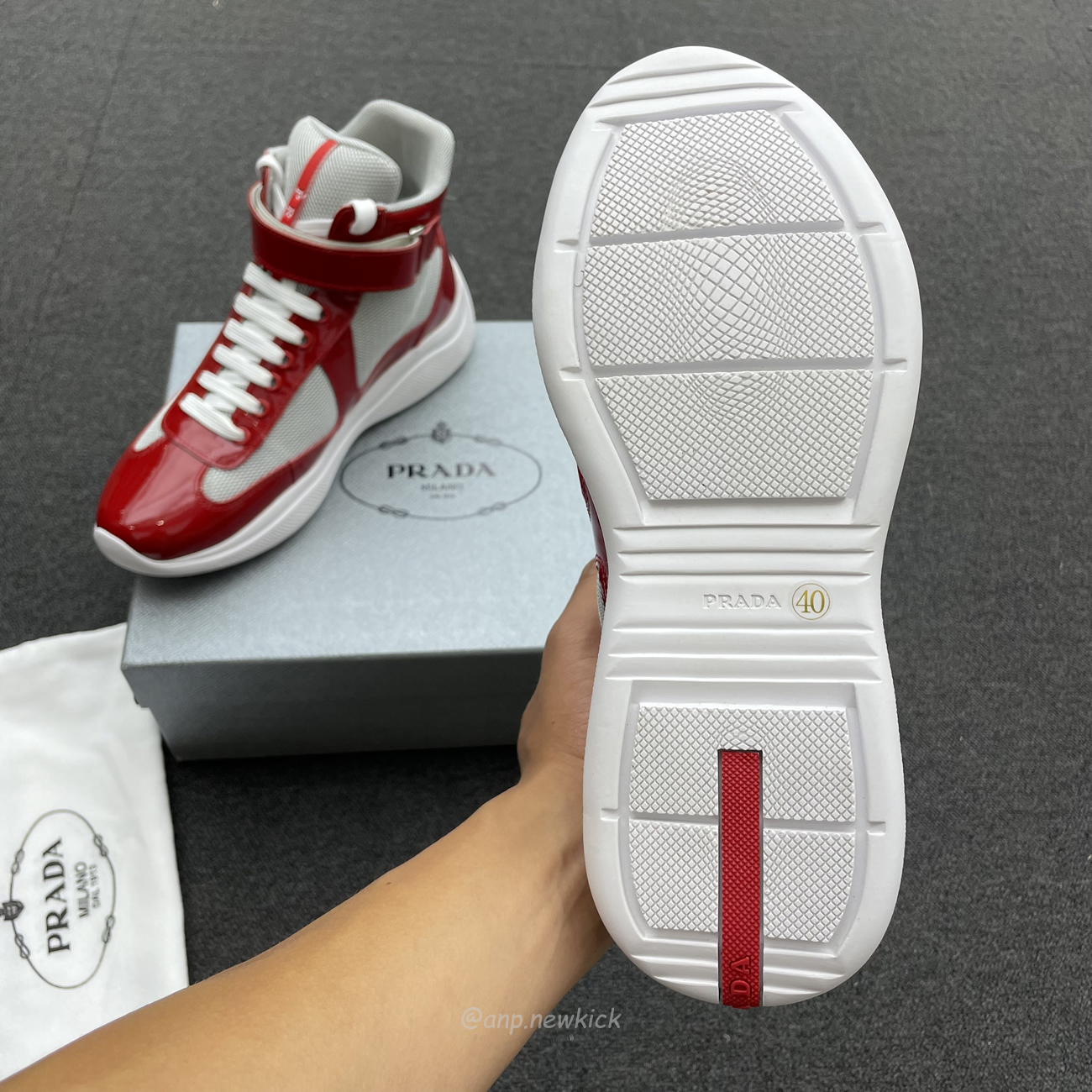 Prada Americas Cup High Top Sneakers (3) - newkick.cc