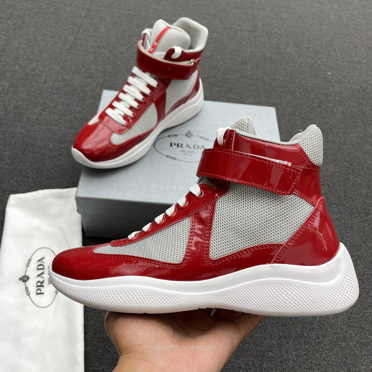 Prada Americas Cup High Top Sneakers (4) - newkick.cc