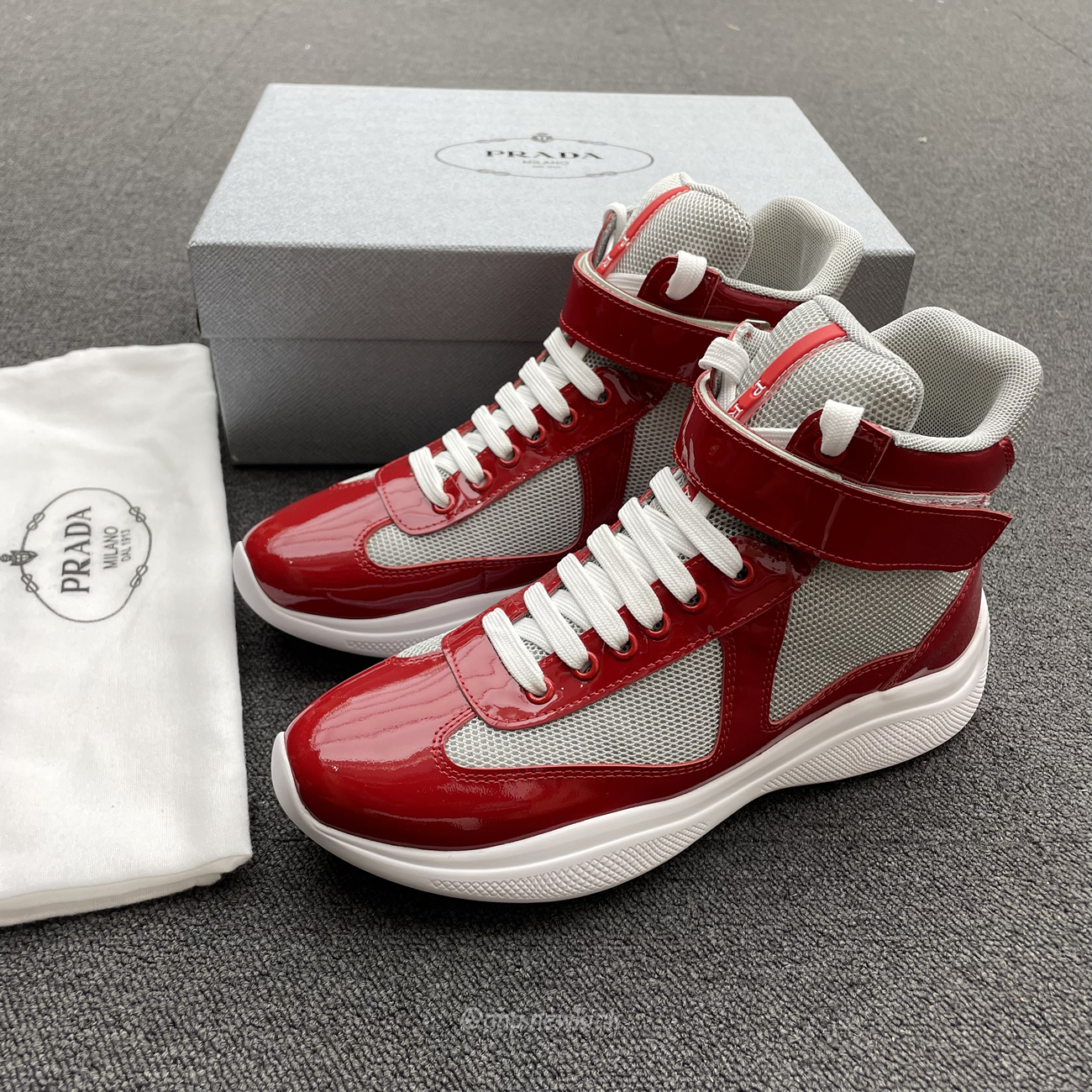 Prada Americas Cup High Top Sneakers (6) - newkick.cc