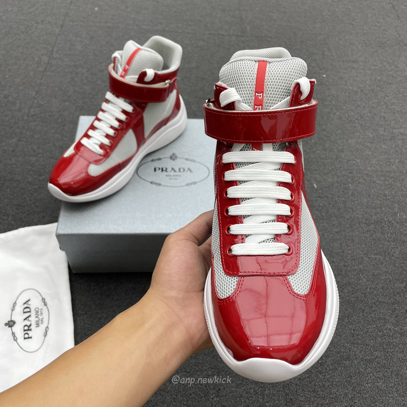 Prada Americas Cup High Top Sneakers (7) - newkick.cc