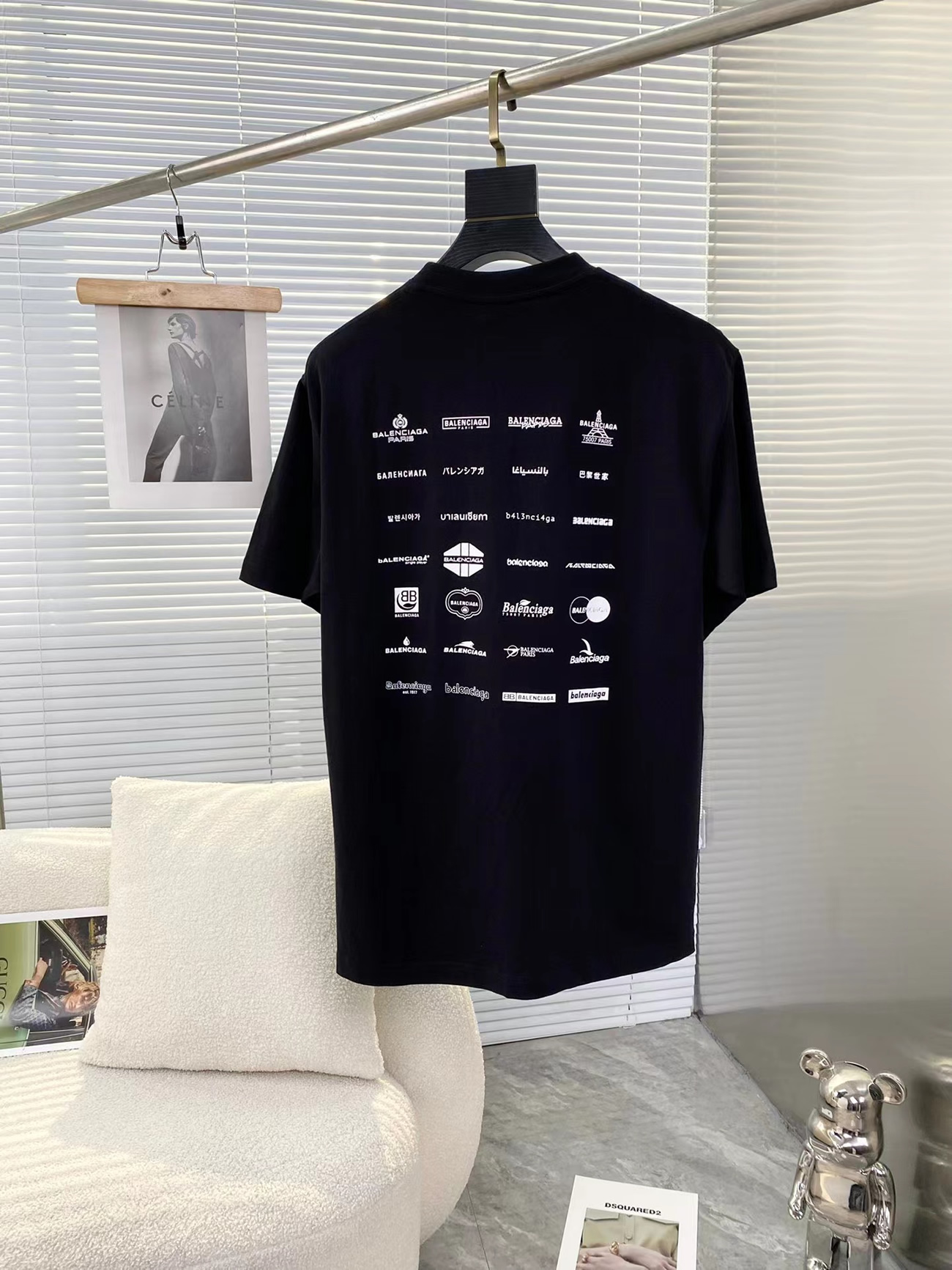 Balenciaga Archives Logo Printed Cotton T Shirt (5) - newkick.cc