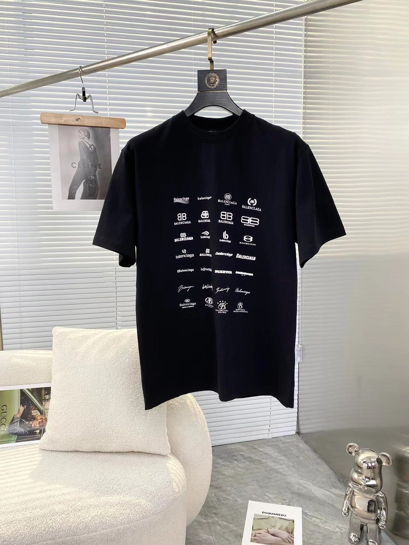 Balenciaga Archives Logo Printed Cotton T Shirt (9) - newkick.cc