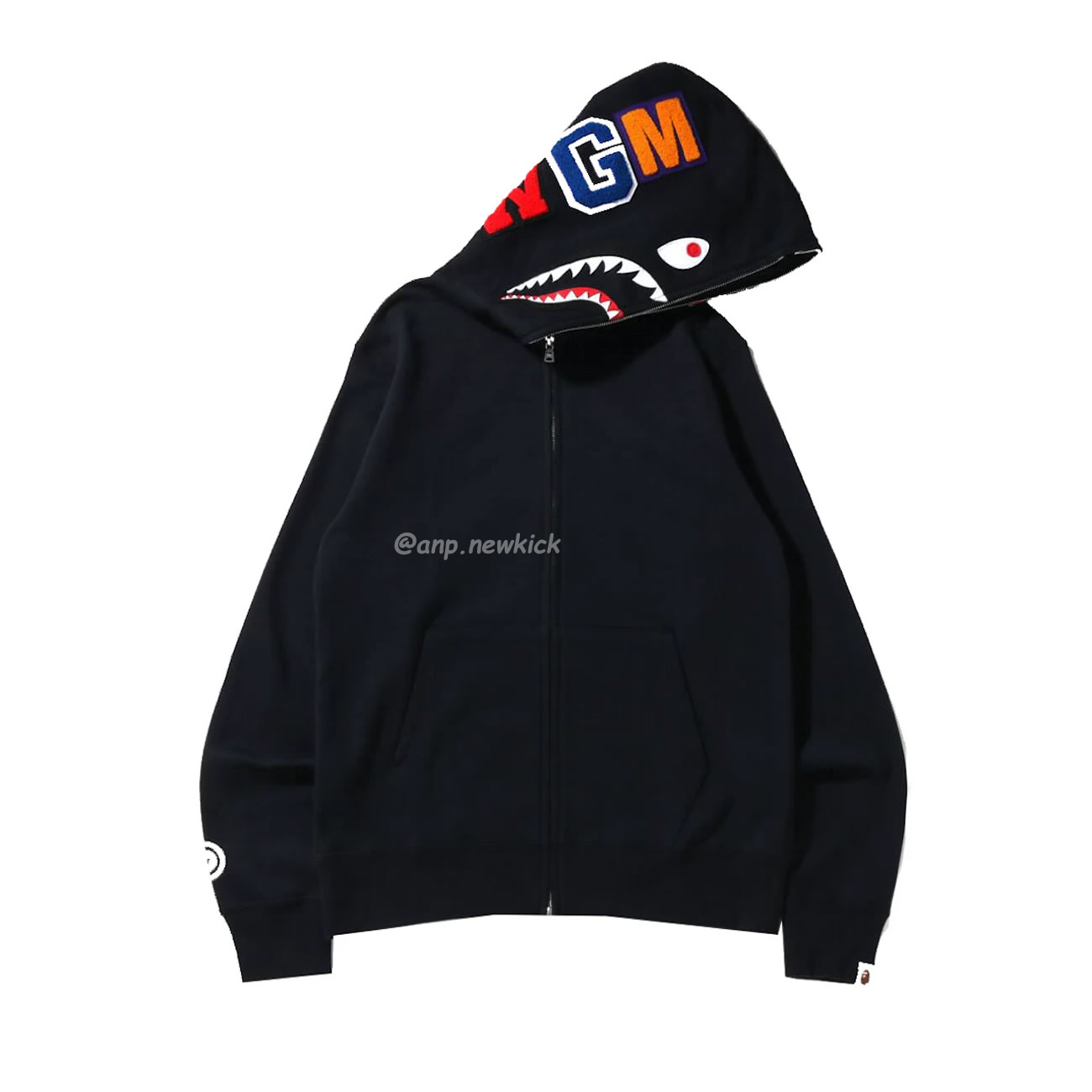 Bape Shark Full Zip Hoodie Black Ss22 (1) - newkick.cc