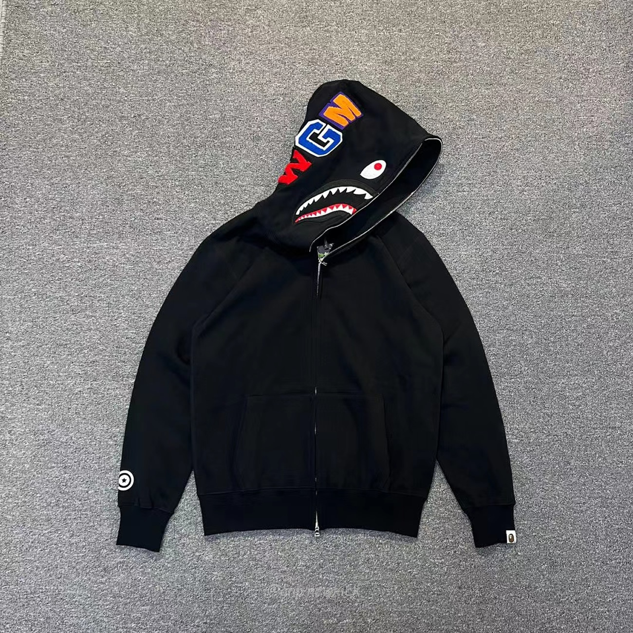 Bape Shark Full Zip Hoodie Black Ss22 (10) - newkick.cc