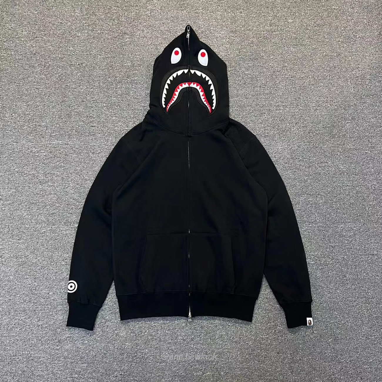 Bape Shark Full Zip Hoodie Black Ss22 (6) - newkick.cc