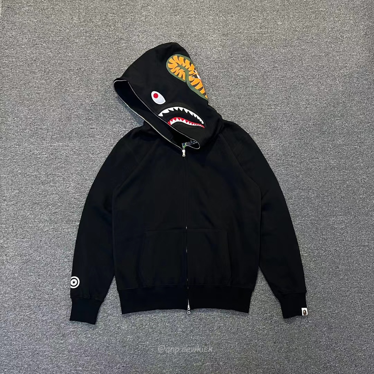 Bape Shark Full Zip Hoodie Black Ss22 (8) - newkick.cc