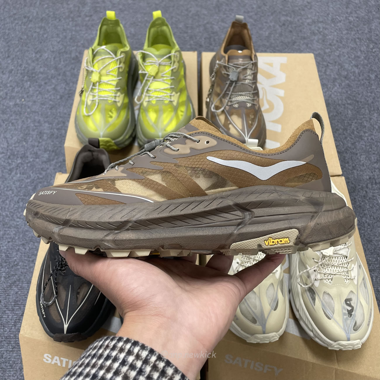 Hoka One One Mafate Speed 4 Lite Satisfy Bone Coffee Rubber Sulfur 1157050 Bone (6) - newkick.cc