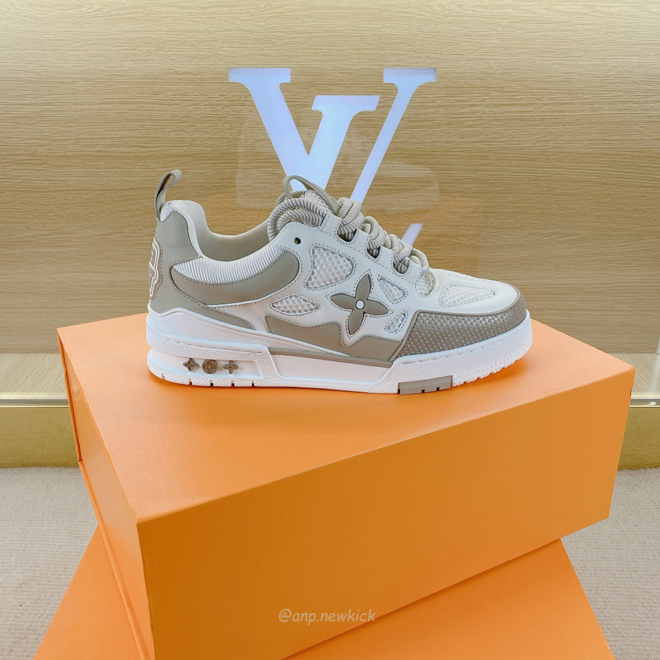 Louis Vuitton Lv Skate Sneaker Beige White 1aarqh (2) - newkick.cc