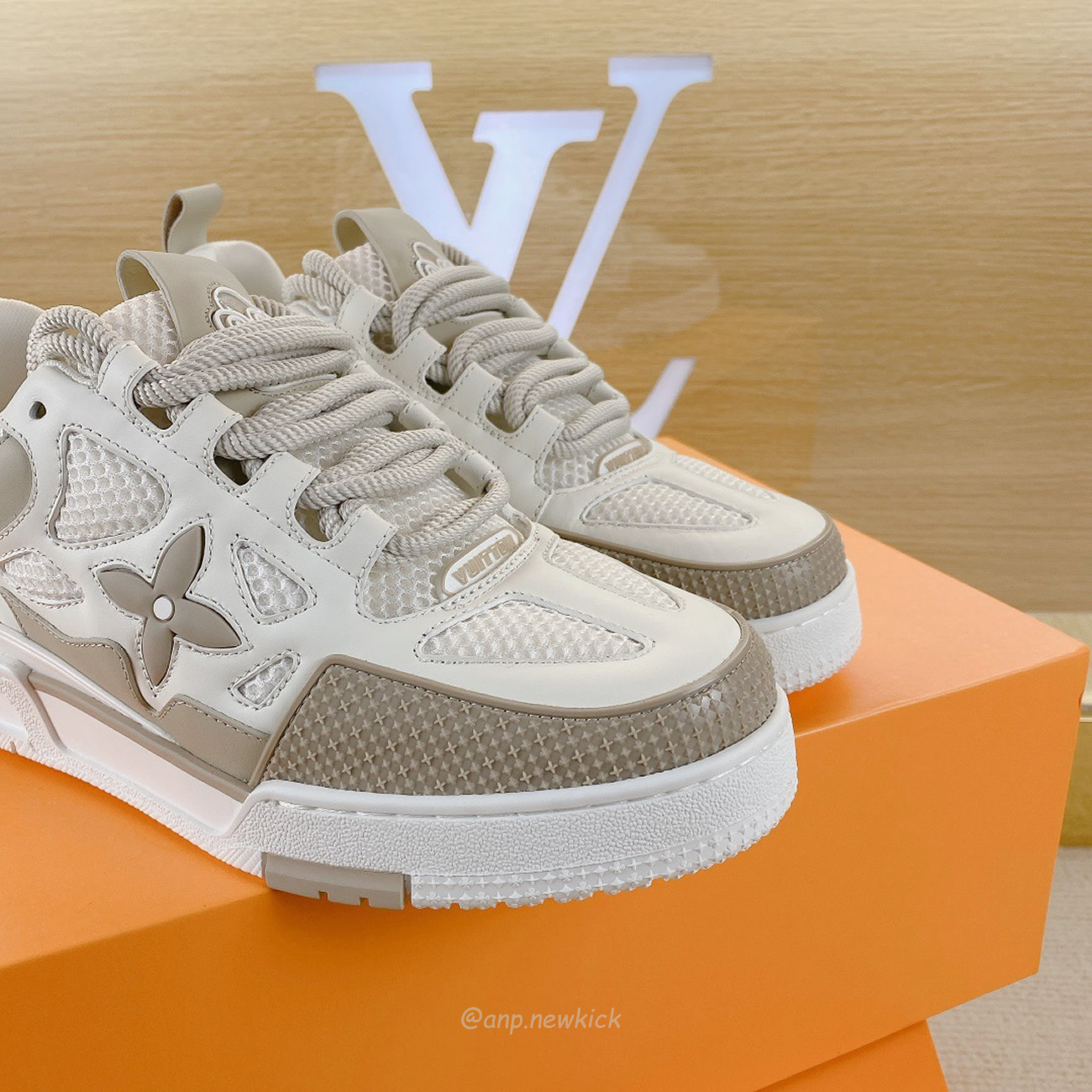 Louis Vuitton Lv Skate Sneaker Beige White 1aarqh (4) - newkick.cc