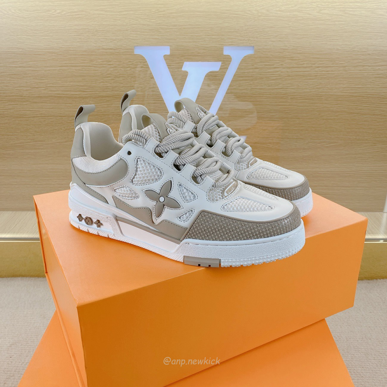 Louis Vuitton Lv Skate Sneaker Beige White 1aarqh (6) - newkick.cc