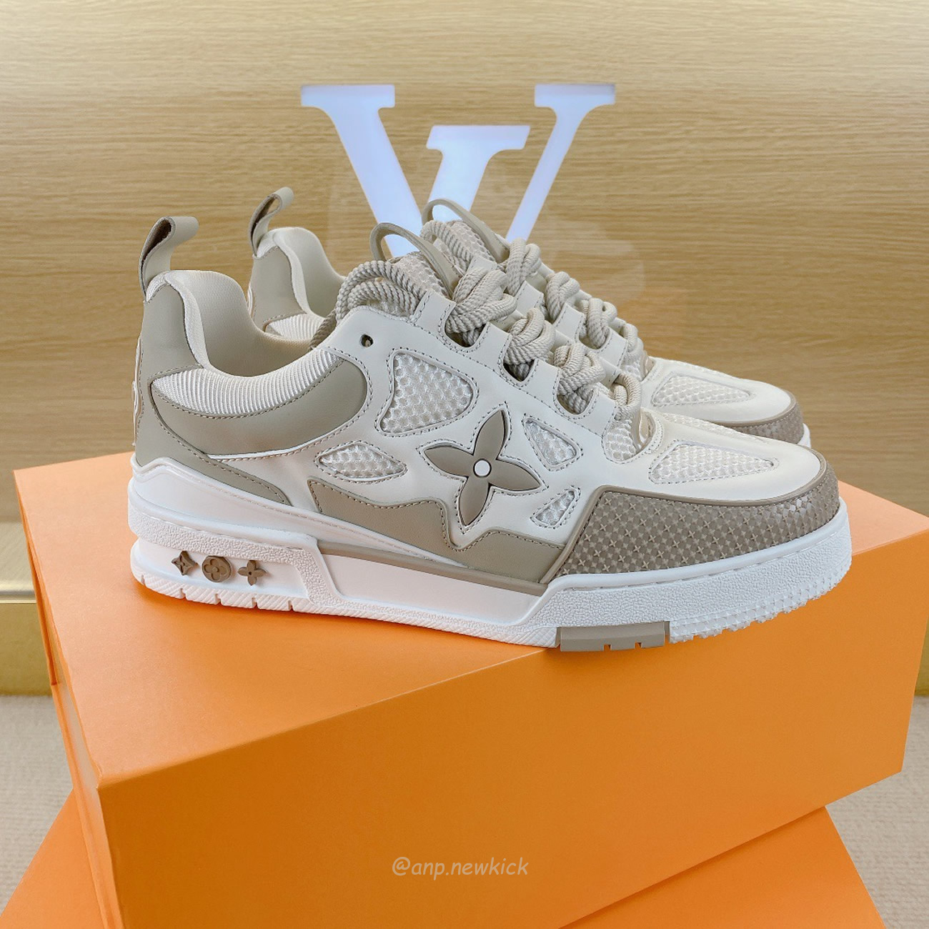 Louis Vuitton Lv Skate Sneaker Beige White 1aarqh (7) - newkick.cc