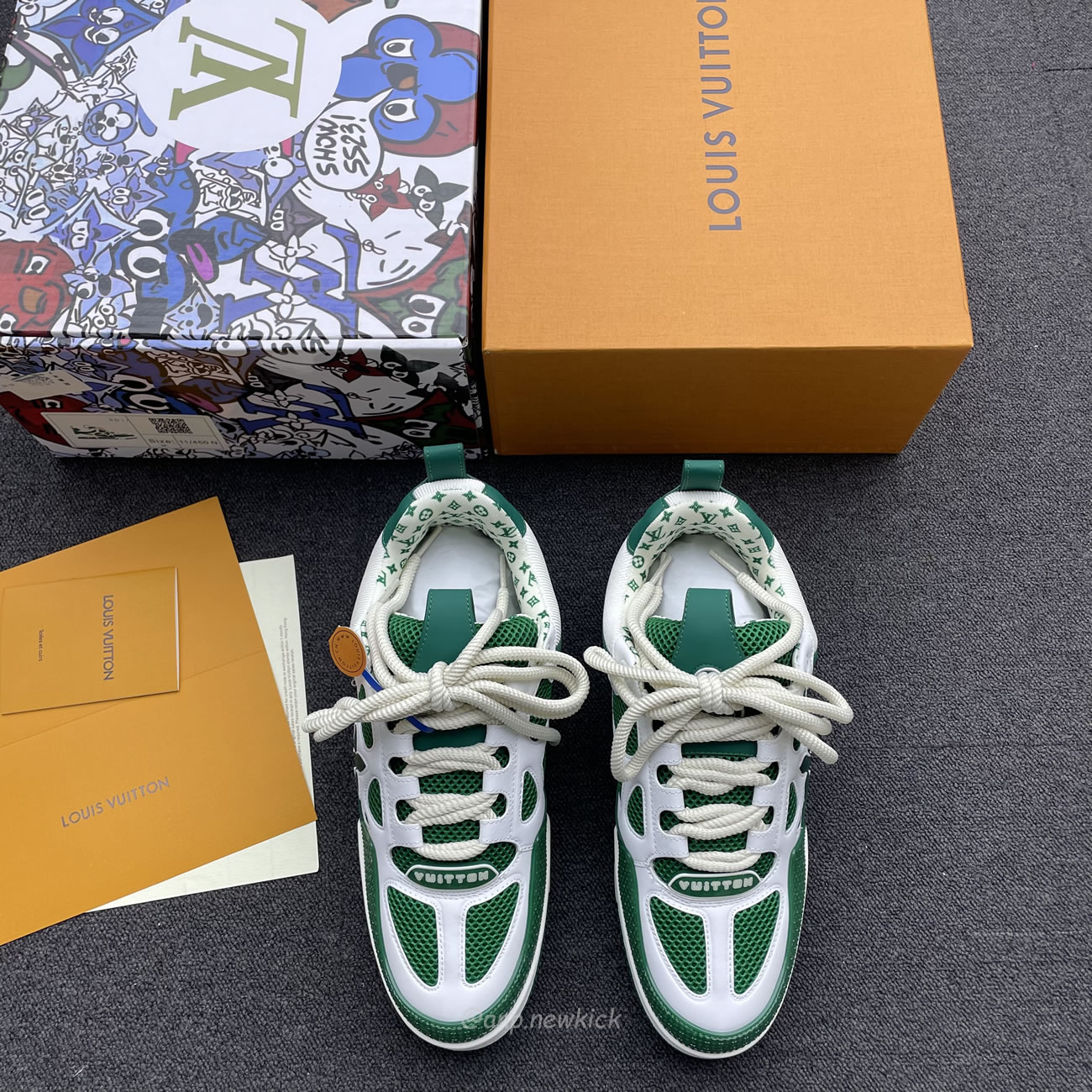 Louis Vuitton Lv Skate Sneaker Green White 1ac520 (8) - newkick.cc