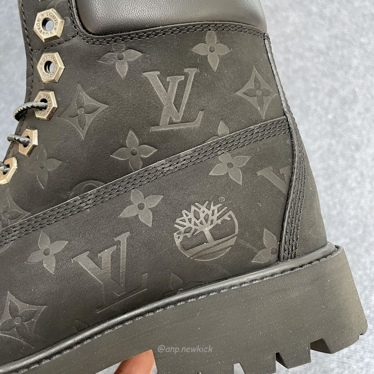 Louis Vuitton Timberland 6 Botín Ankle Boot Black Monogram 1ad73h (2) - newkick.cc