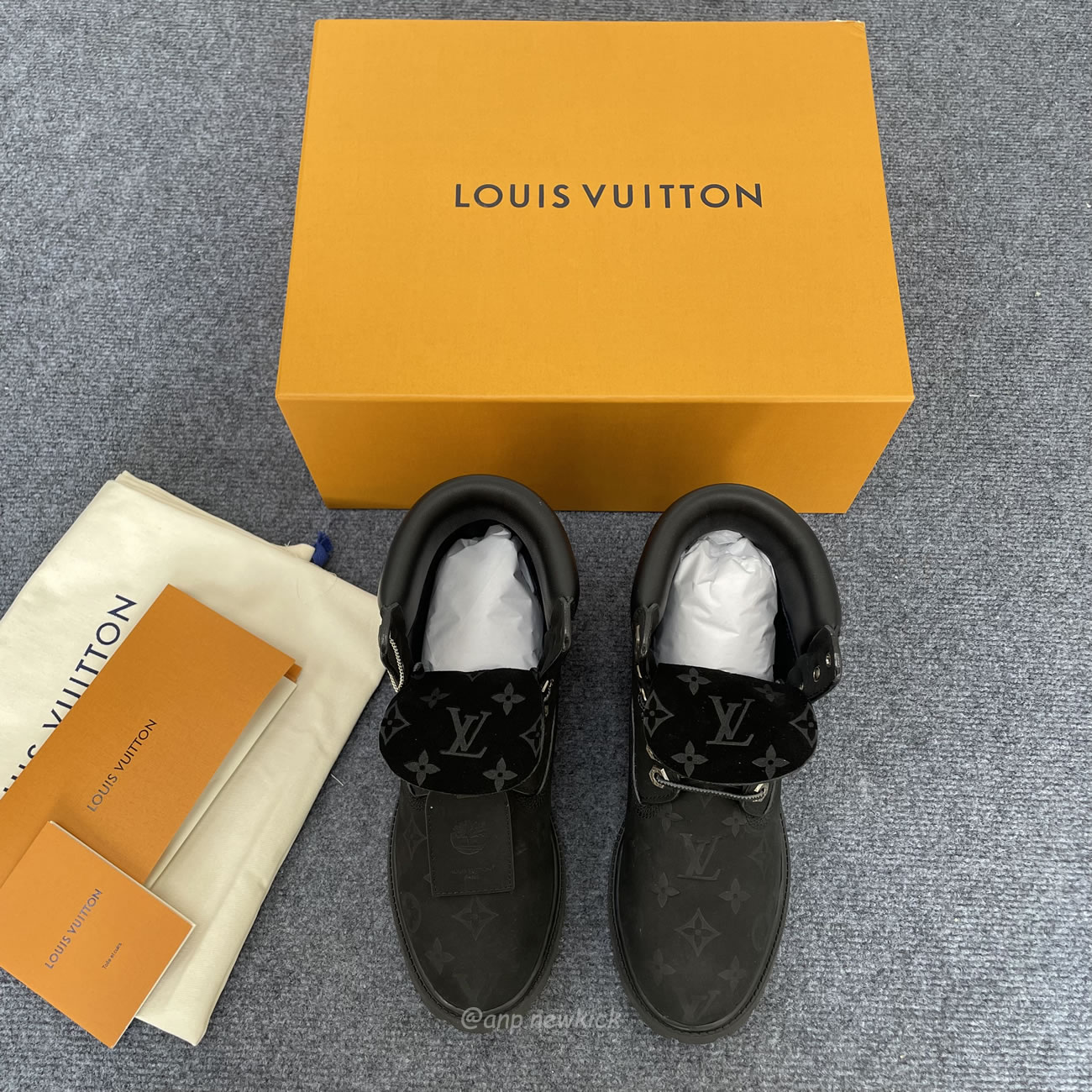 Louis Vuitton Timberland 6 Botín Ankle Boot Black Monogram 1ad73h (4) - newkick.cc