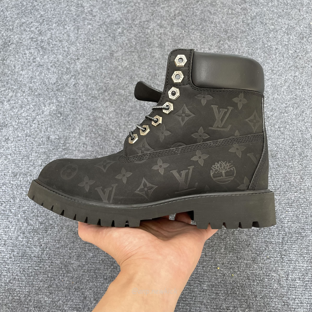 Louis Vuitton Timberland 6 Botín Ankle Boot Black Monogram 1ad73h (5) - newkick.cc