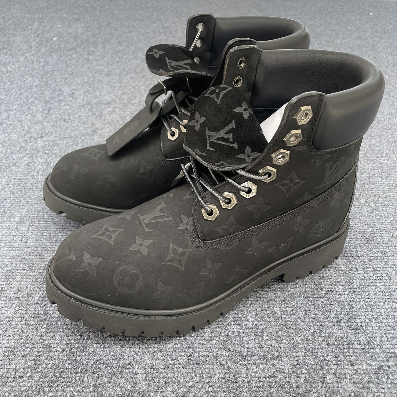 Louis Vuitton Timberland 6 Botín Ankle Boot Black Monogram 1ad73h (9) - newkick.cc