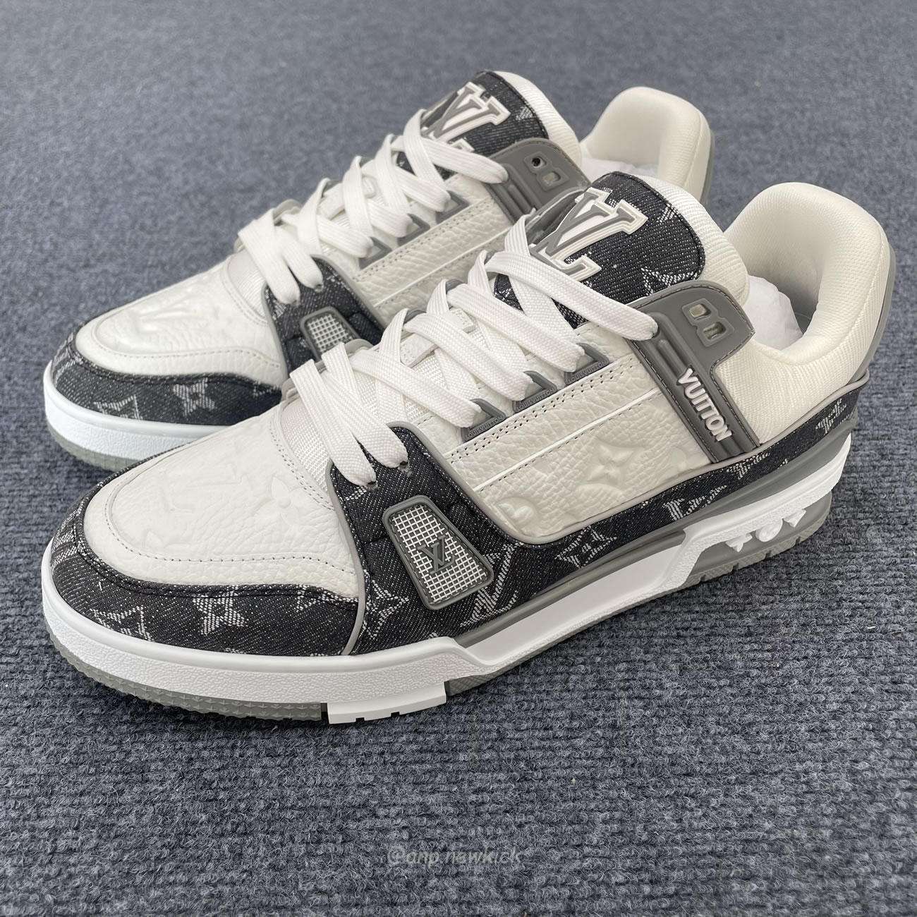 Louis Vuitton Trainer Monogram Denim Grey White 1adf58 (5) - newkick.cc