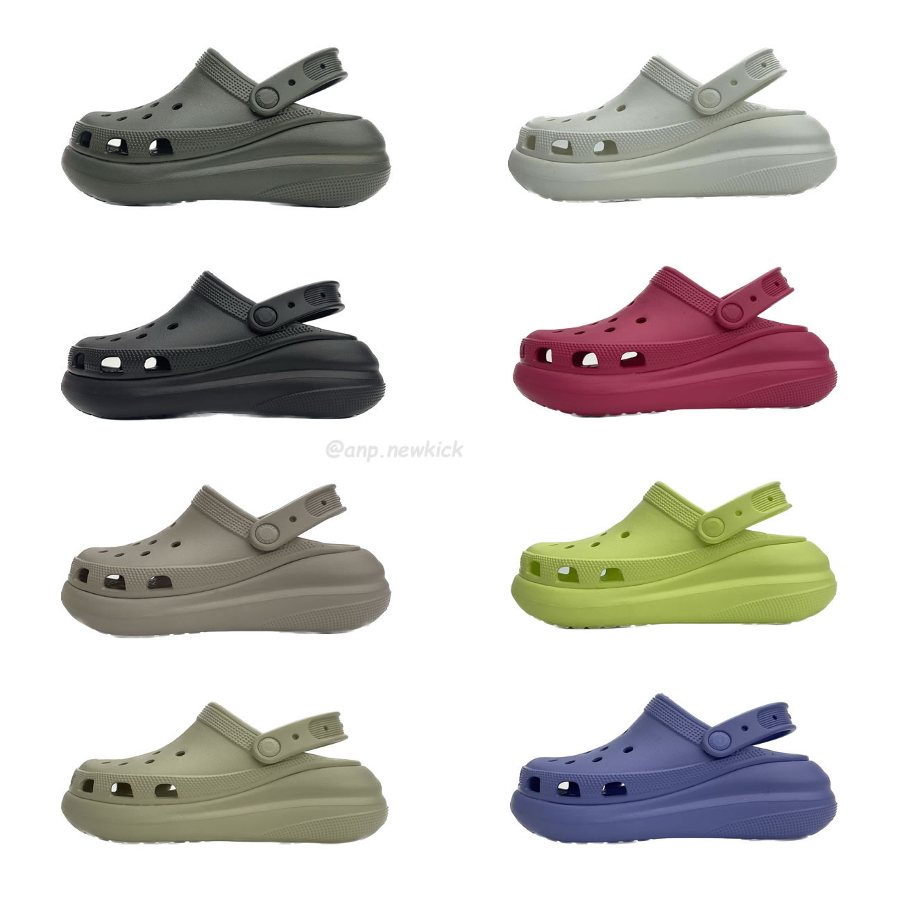 Crocs Classic Crush Clog Bone Multi Black White Green Blue Grey Red Green Dark Green Brown 207521 (1) - newkick.cc