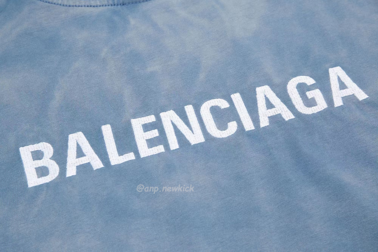 Balenciaga 24ss Letter Logo Printing Short Sleeve Retro T Shirt (3) - newkick.cc