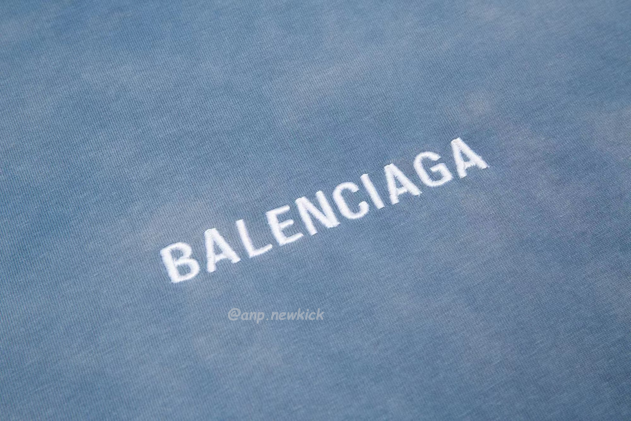 Balenciaga 24ss Letter Logo Printing Short Sleeve Retro T Shirt (4) - newkick.cc