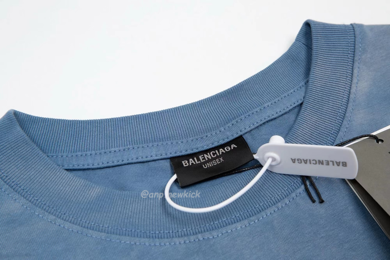 Balenciaga 24ss Letter Logo Printing Short Sleeve Retro T Shirt (6) - newkick.cc