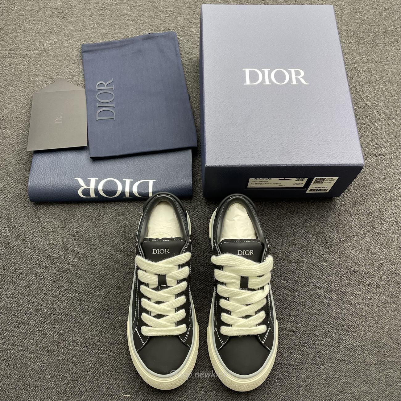 Dior B33 Sneaker Black Smooth Calfskin Oblique Jacquard 3sn303zwn55936 (7) - newkick.cc