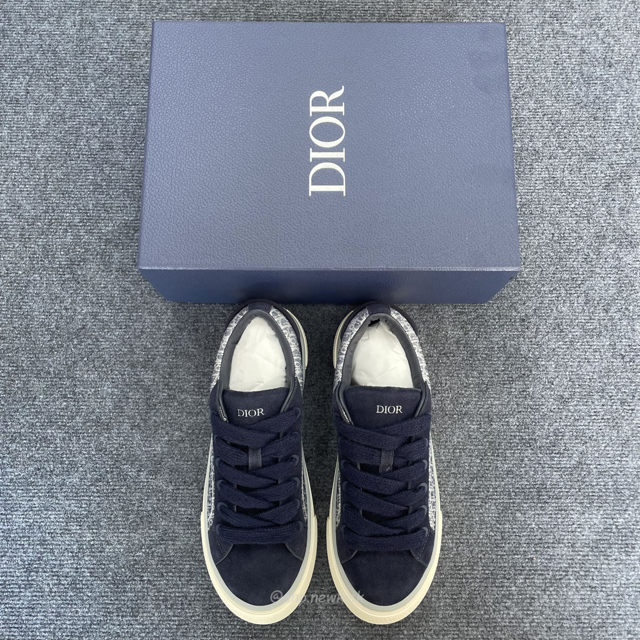 Dior B33 Sneaker Navy Blue Oblique Jacquard 3sn303zwn H559 (5) - newkick.cc