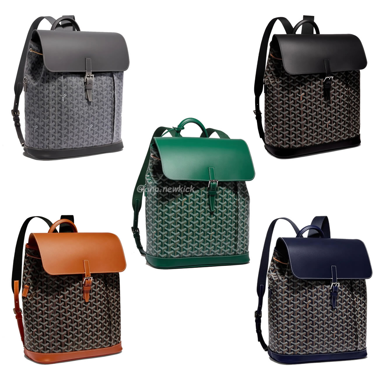 Goyard Artois Alpin Medium Backpack Blacknatural Black Grey Navy Green (1) - newkick.cc