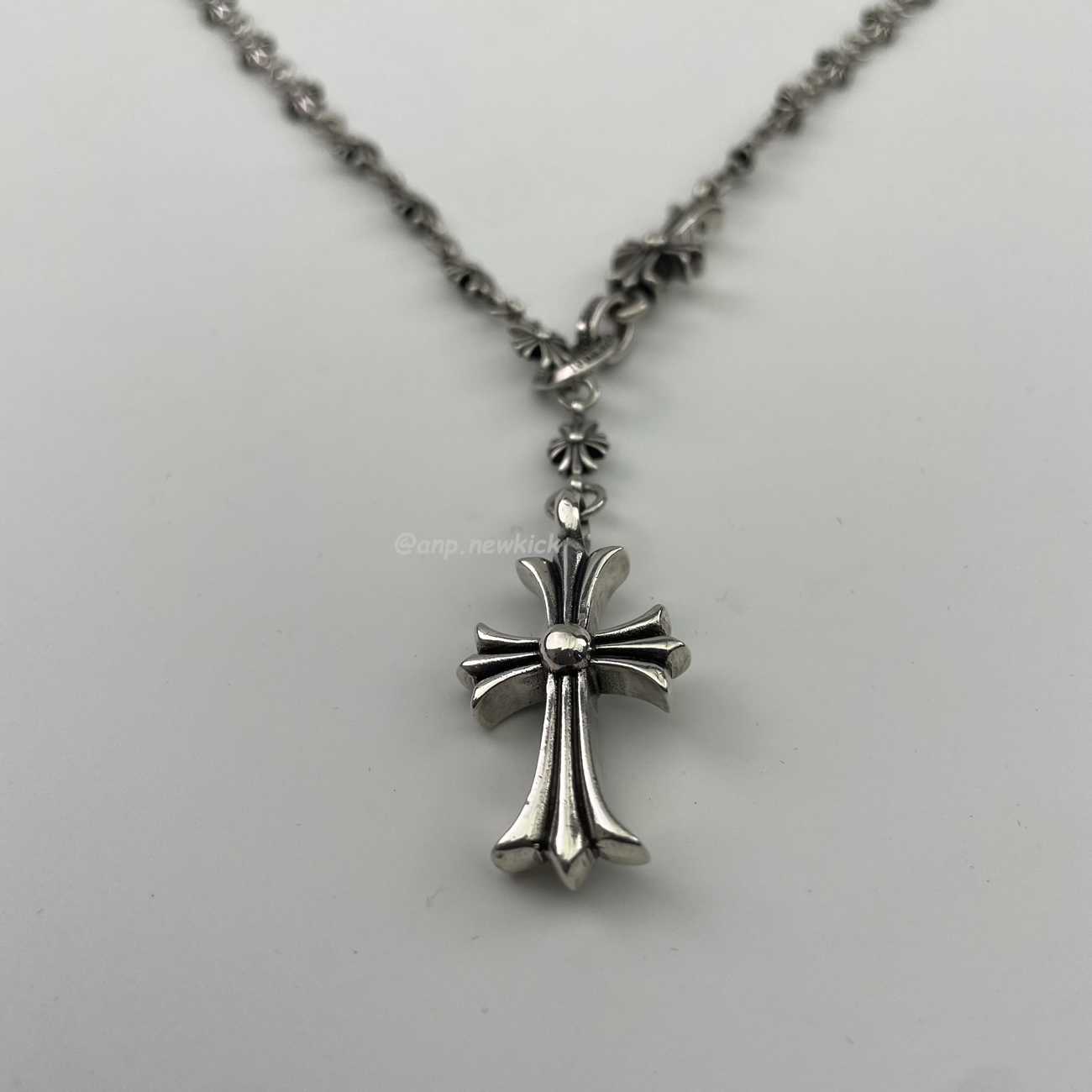 Chrome Hearts Pearl Silver Cross Flower Letter Ball Bracelet (7) - newkick.cc