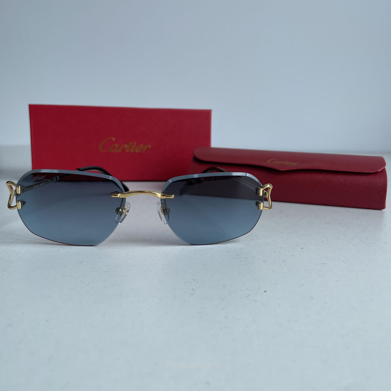 Cartier Ct0468s 58 Blue Gold Sunglasses (3) - newkick.cc