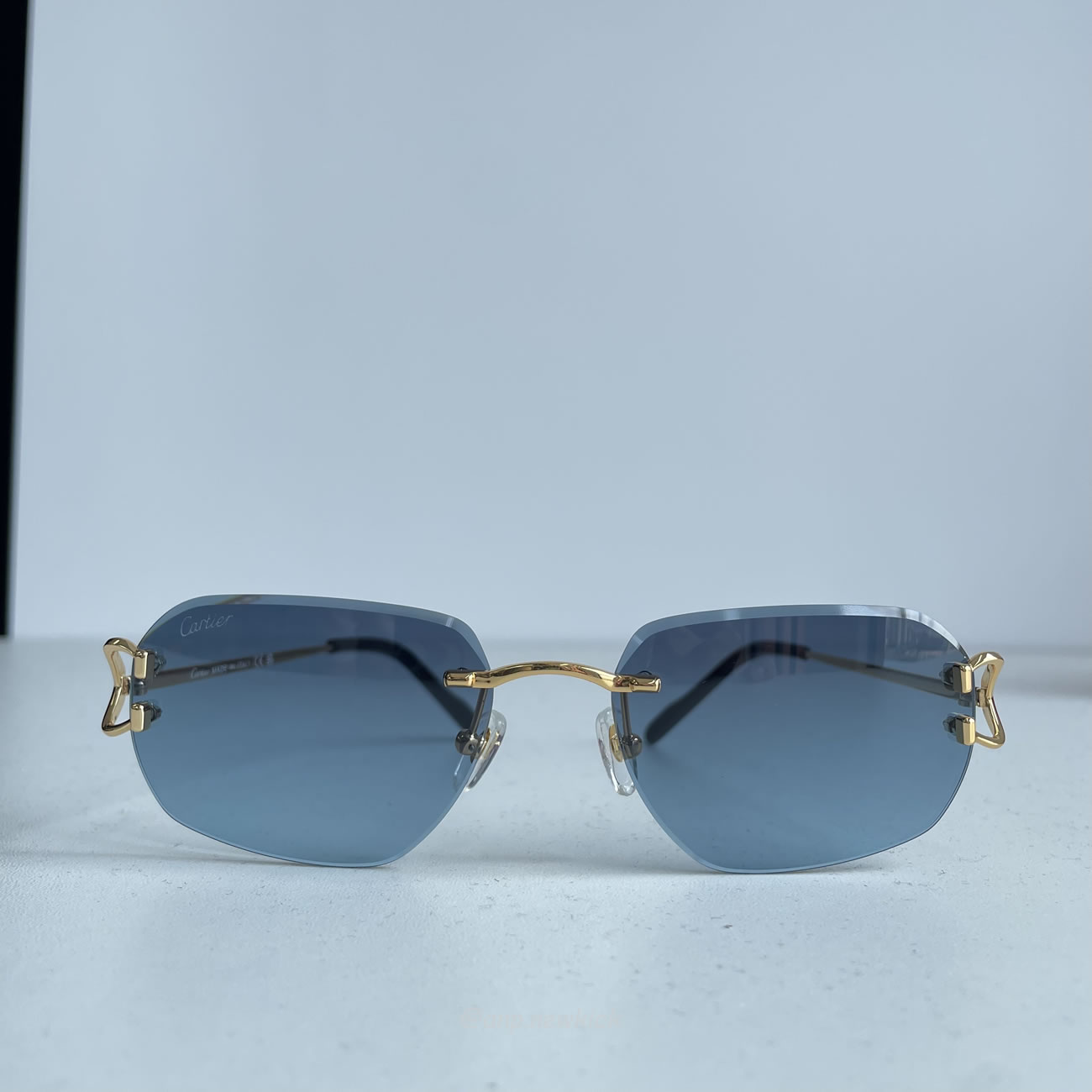 Cartier Ct0468s 58 Blue Gold Sunglasses (5) - newkick.cc