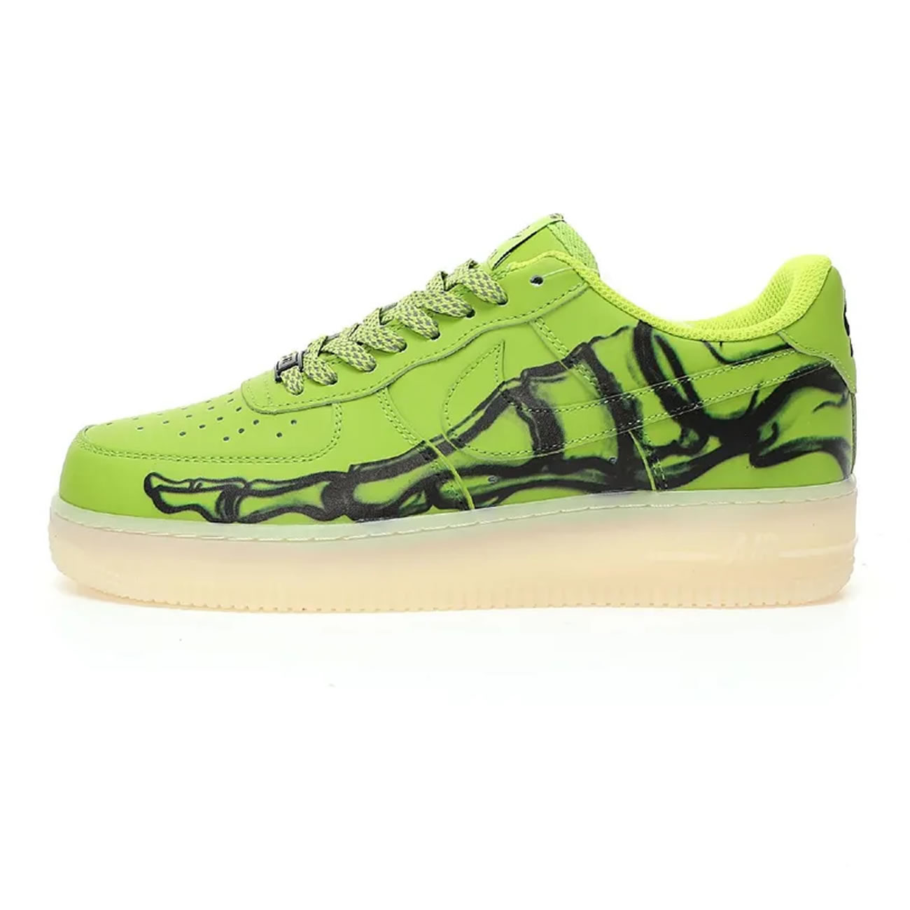 Air Nike Force 1 Qs Skeleton Green Black White Cw2288 111 (1) - newkick.cc