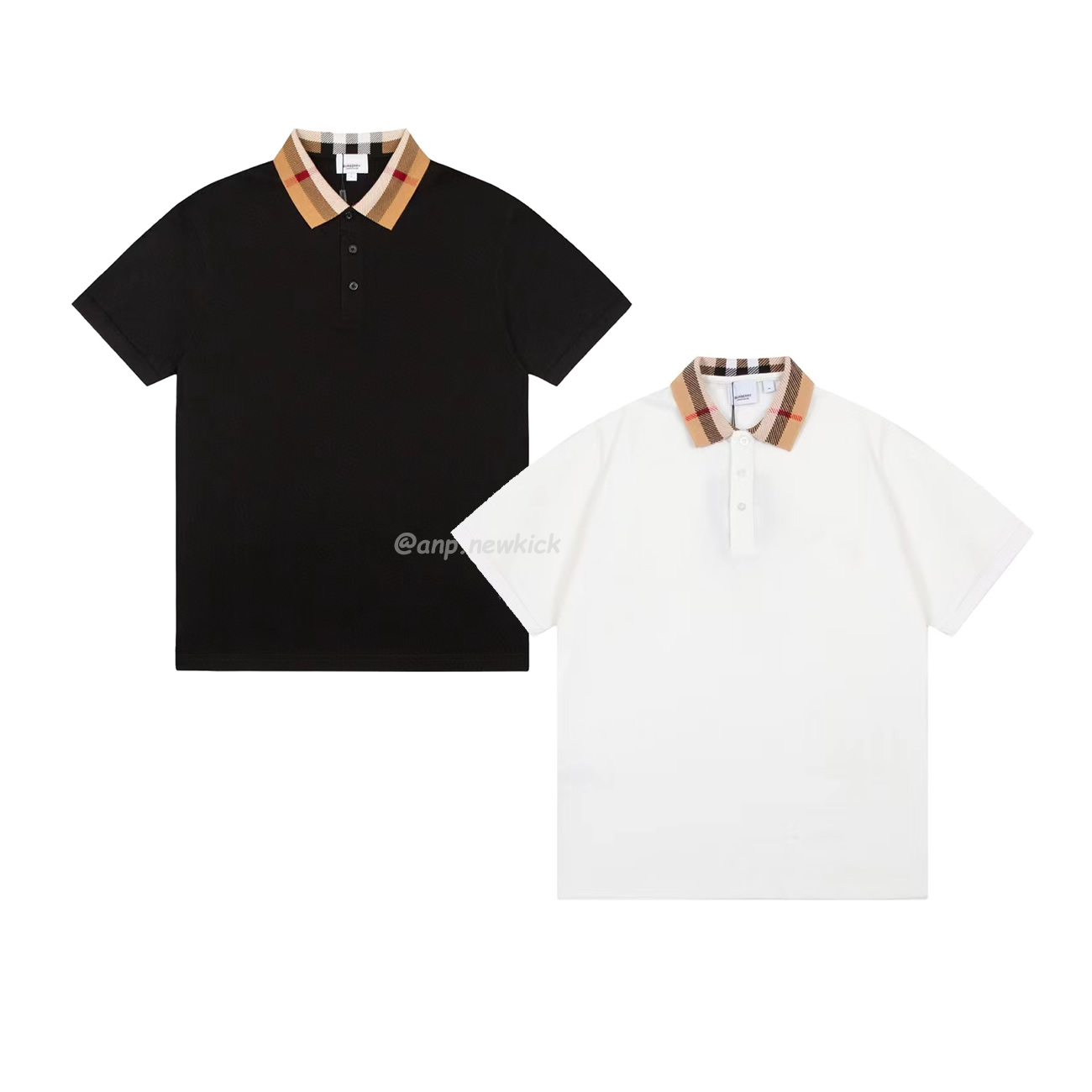 Burberry Polo Shirt Checkered White Black (1) - newkick.cc