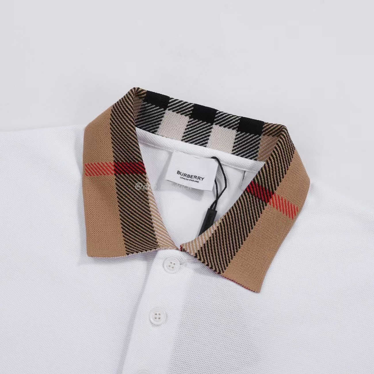 Burberry Polo Shirt Checkered White Black (9) - newkick.cc