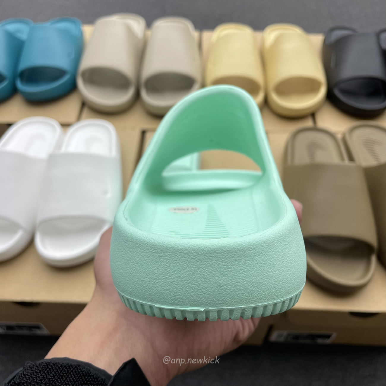 Nike Calm Slide Jade Ice Black Sesame Geode Teal White Brown Dx4816 300 (10) - newkick.cc