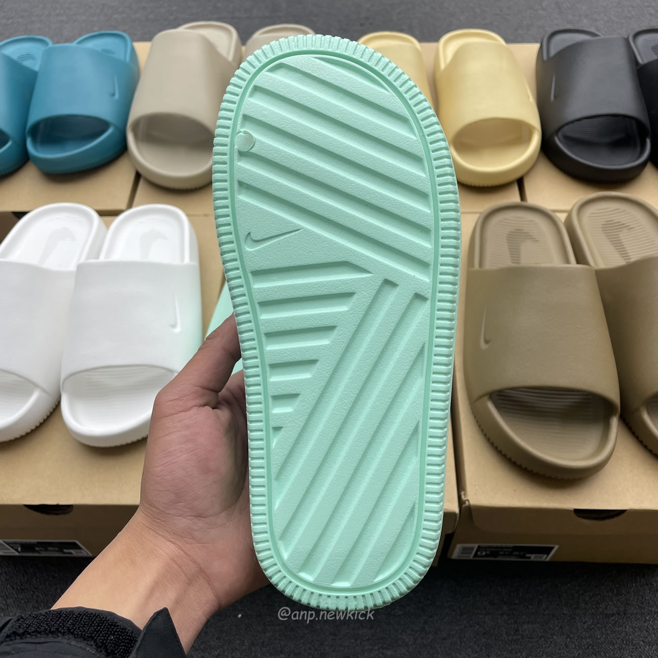 Nike Calm Slide Jade Ice Black Sesame Geode Teal White Brown Dx4816 300 (17) - newkick.cc