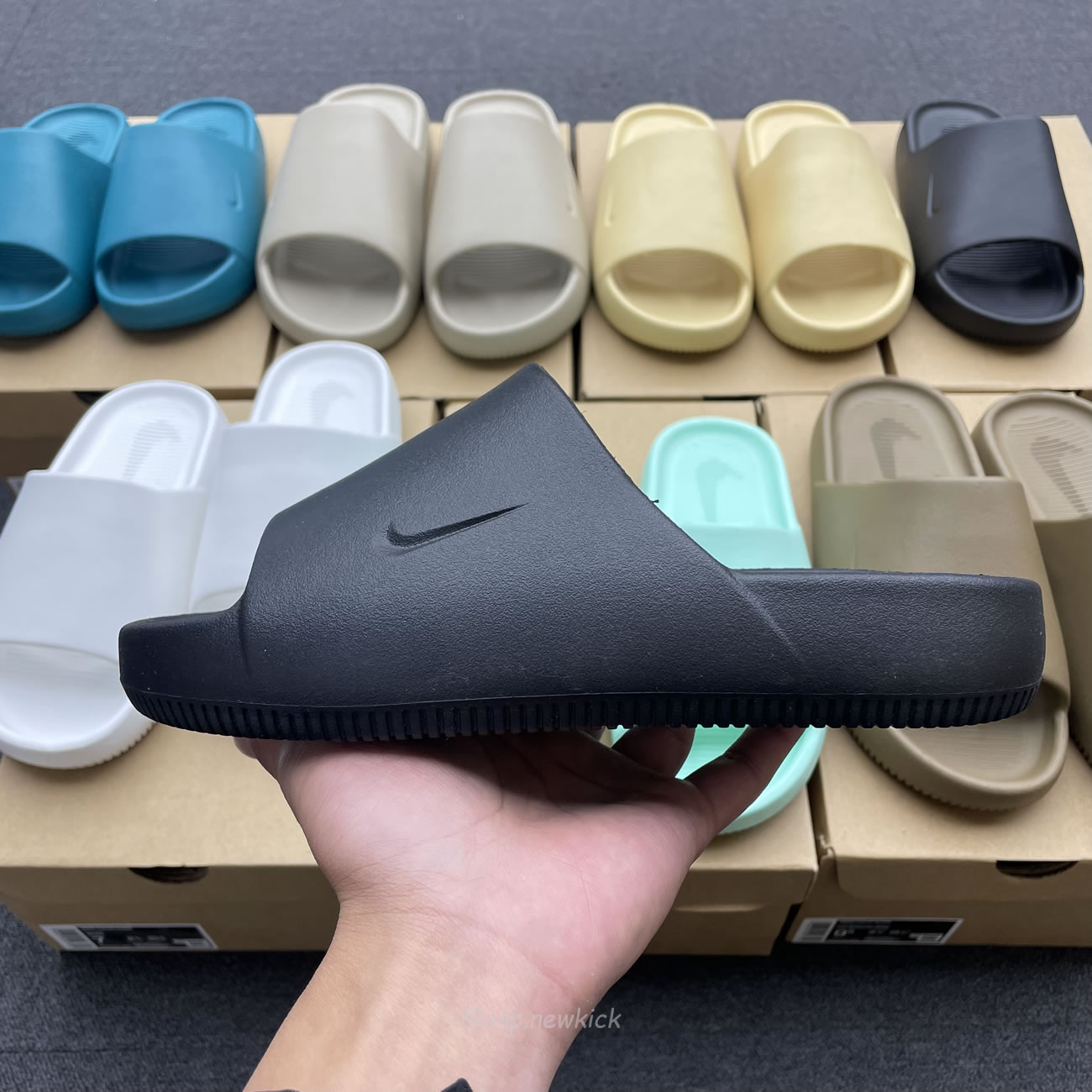 Nike Calm Slide Jade Ice Black Sesame Geode Teal White Brown Dx4816 300 (9) - newkick.cc