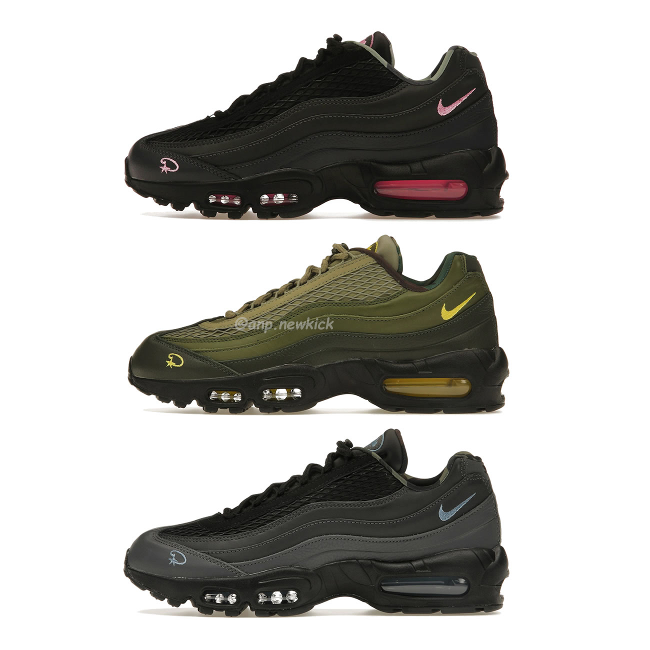 Nike Air Max 95 Sp Corteiz Pink Beam Fb2709 001 Gutta Green Fb2709 300 Aegean Storm Fb2709 002 (1) - newkick.cc