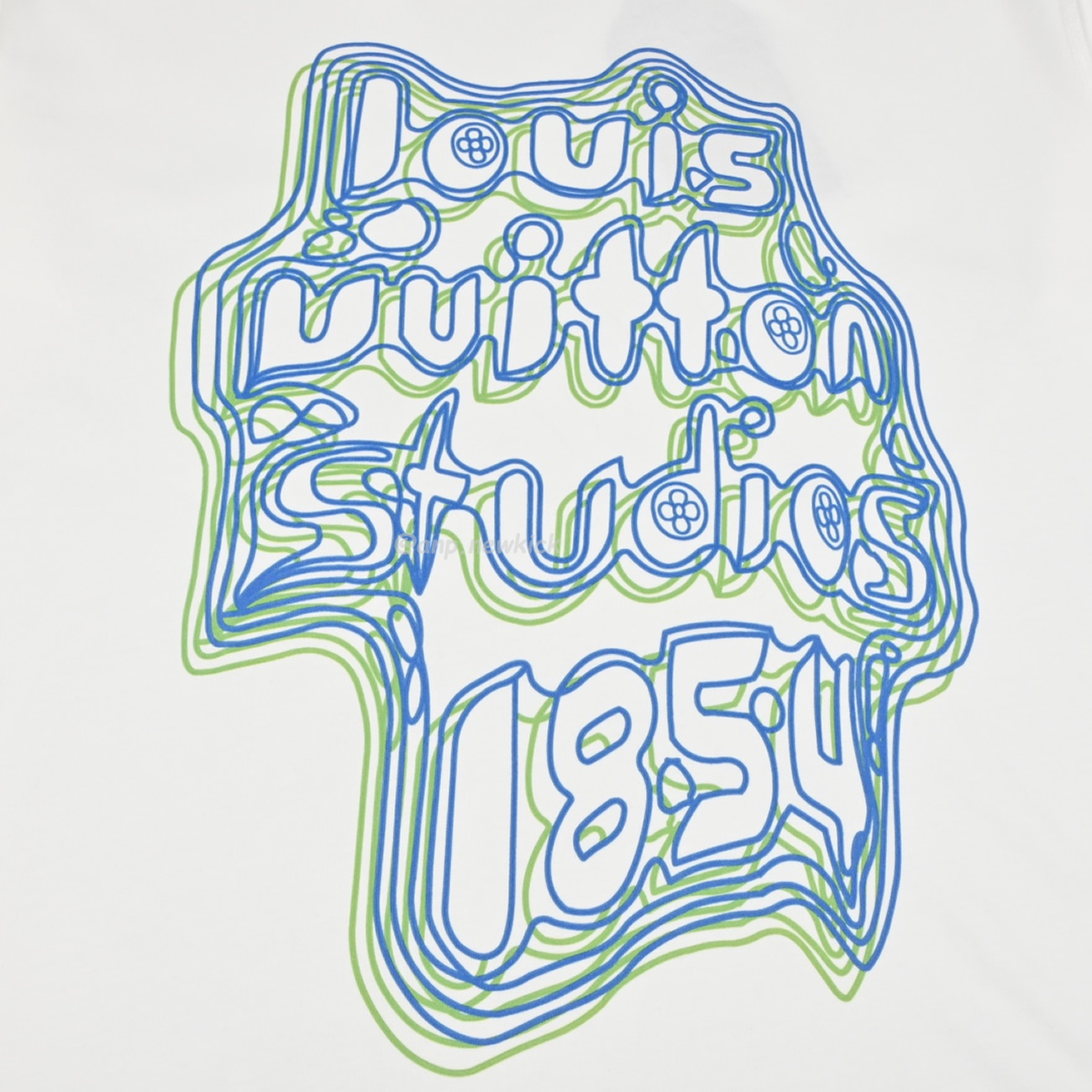 Louis Vuitton Geometric Curve Neon Printed Short Sleeved T Shirt (7) - newkick.cc