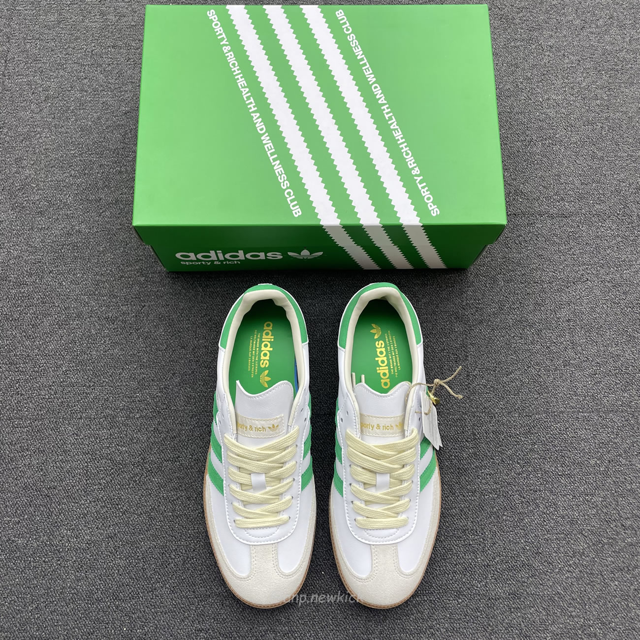 Adidas Samba Og Sporty Rich White Green Hq6075 (6) - newkick.cc