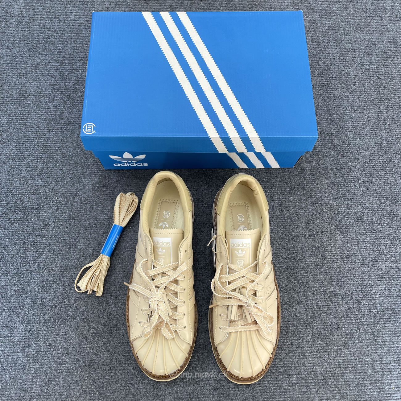 Adidas Superstar Clot By Edison Chen Milk Tea Jq6117 (5) - newkick.cc