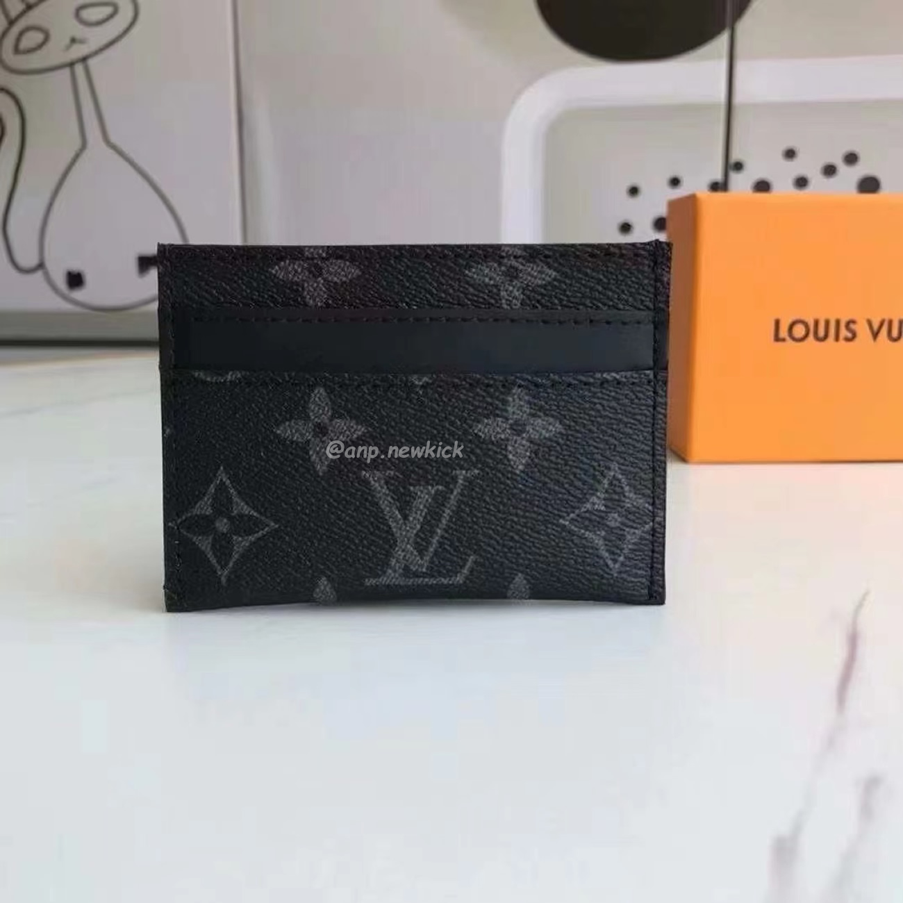 Louis Vuitton Card Holder Porte Cartes Double Monogram Eclipse Blackgrey M62170 (6) - newkick.cc