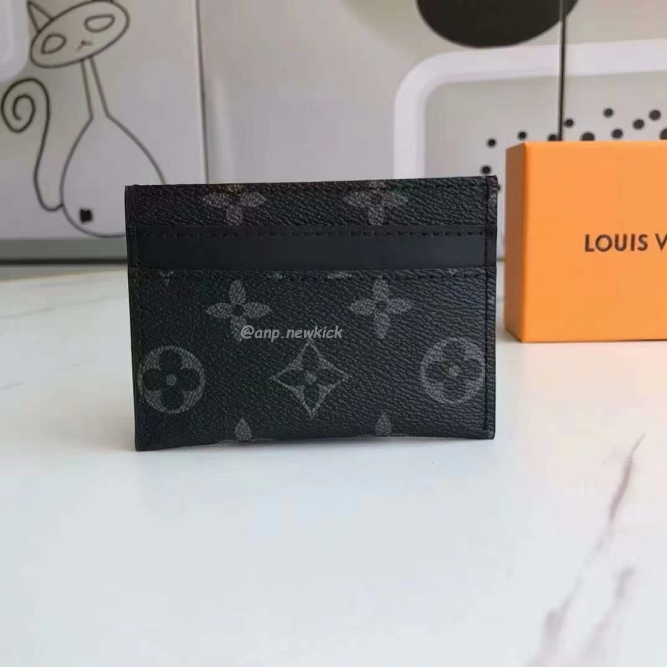 Louis Vuitton Card Holder Porte Cartes Double Monogram Eclipse Blackgrey M62170 (7) - newkick.cc