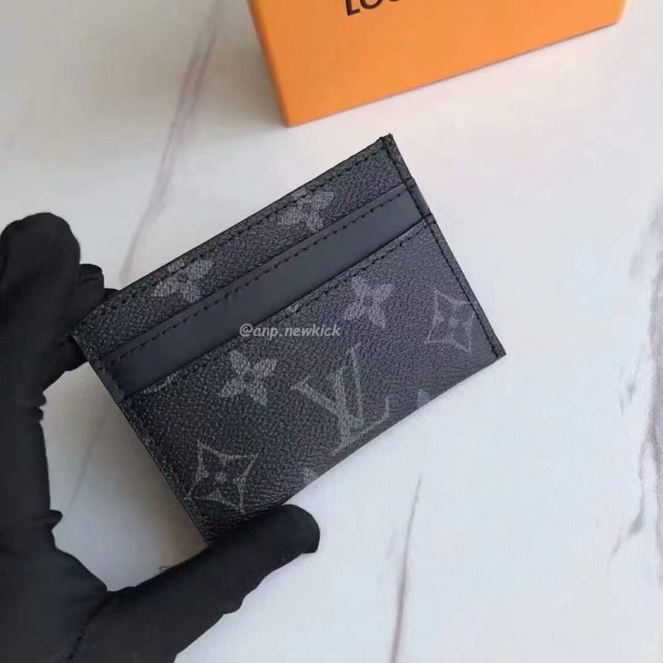 Louis Vuitton Card Holder Porte Cartes Double Monogram Eclipse Blackgrey M62170 (9) - newkick.cc