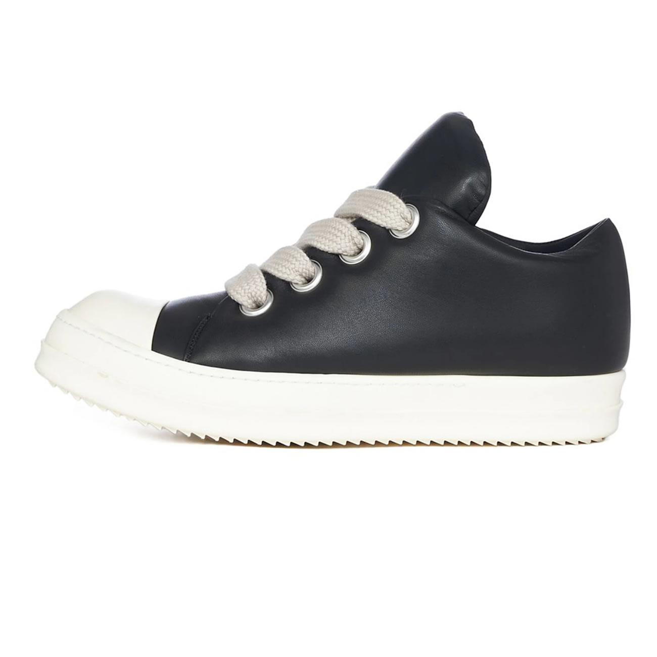 Rick Owens Jumbo Lace Padded Sneaks Low Black Acid Milk Ru02c7893 (21) - newkick.cc