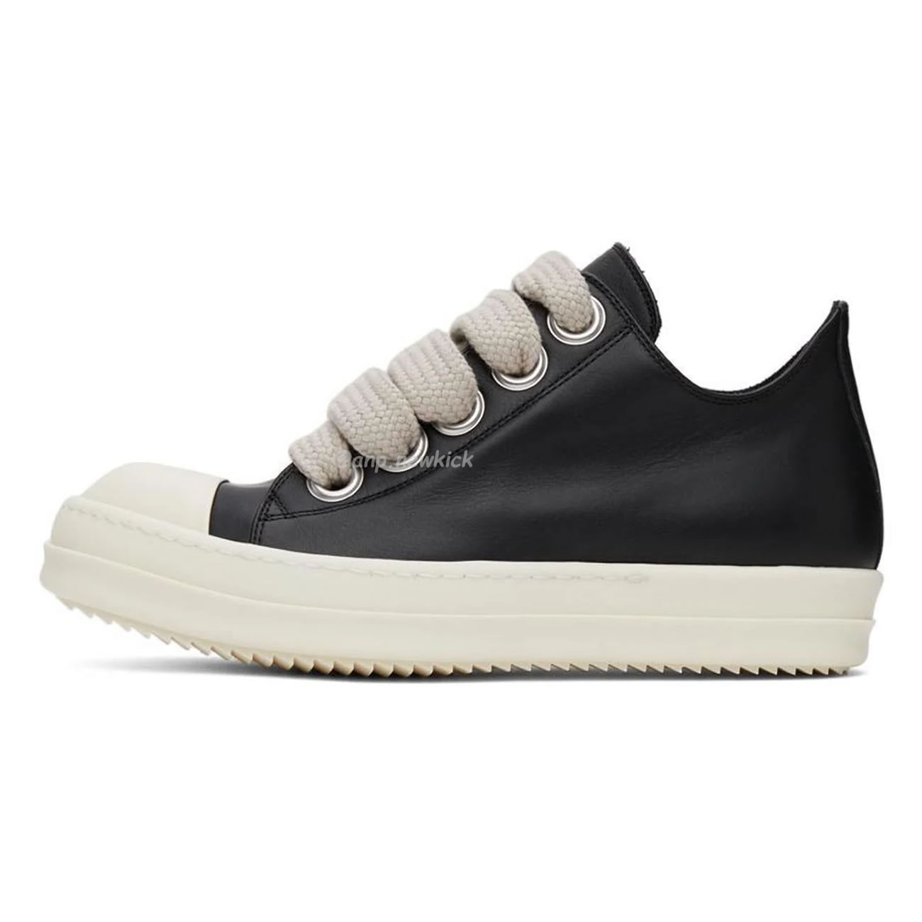 Rick Owens Jumbo Lace Padded Sneaks Low Black Acid Milk Ru02c7893 (22) - newkick.cc