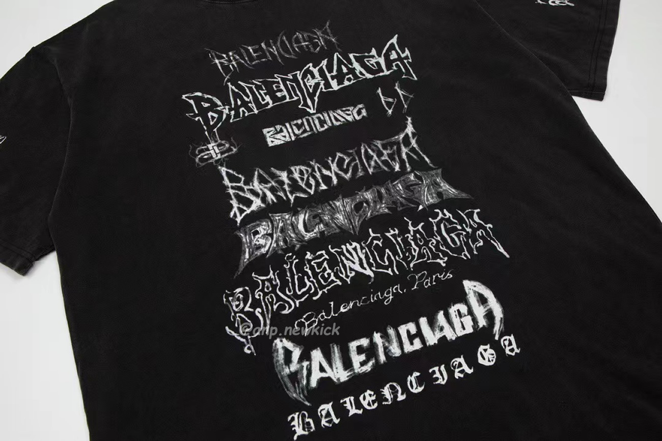 Balenciaga Sanskrit Alphabet Full Body Print Short Sleeve T Shirt (3) - newkick.cc